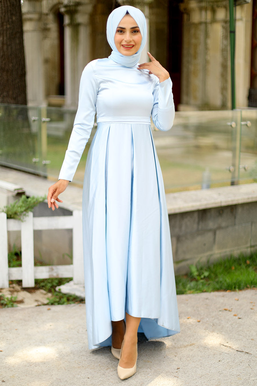 ICE BLUE EVENING DRESS – FIA MODESTYLOOK